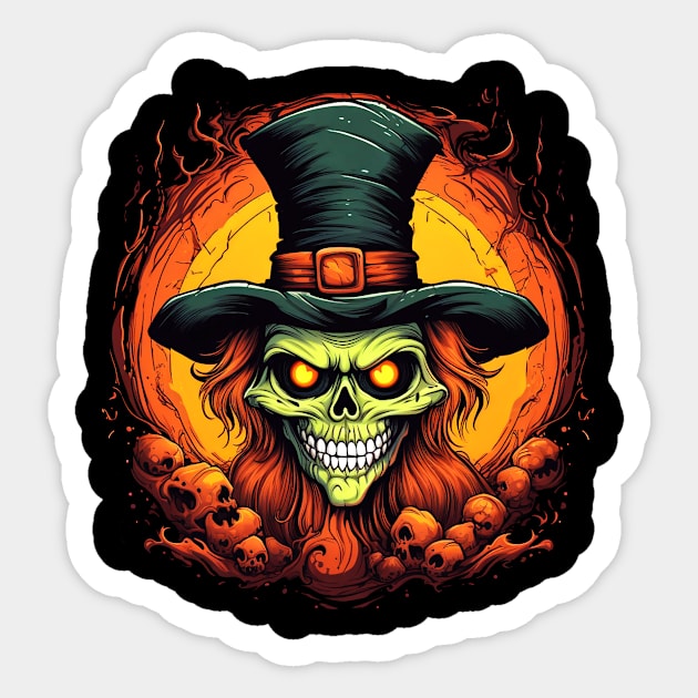 Eerie Halloween Ghoul Art - Spooky Season Delight Sticker by Captain Peter Designs